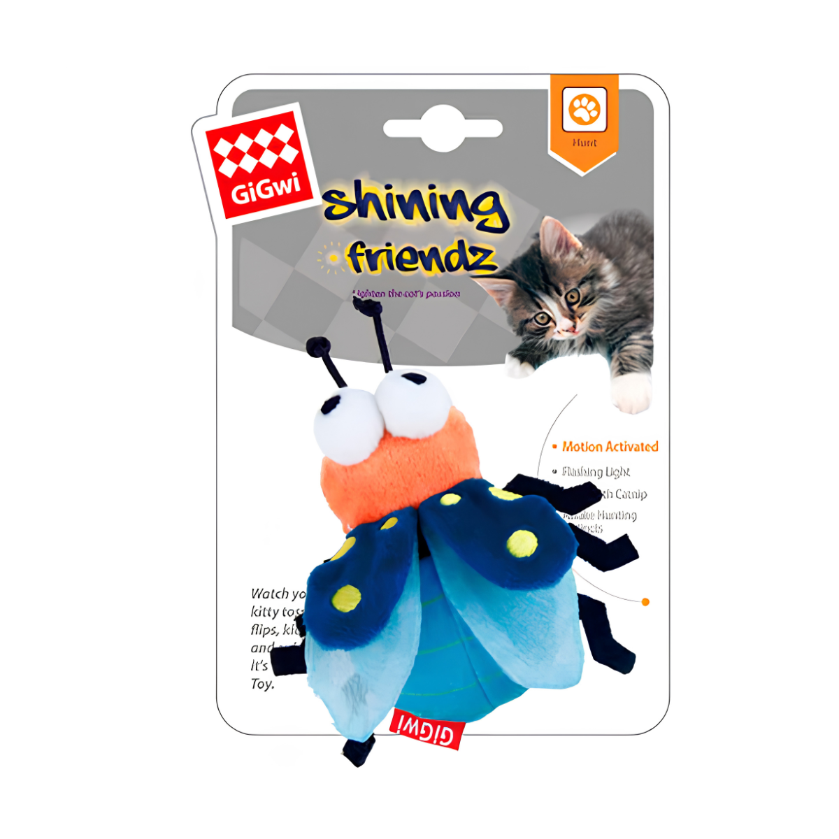Gigwi Shining Friendz Juguete Con Led Y Catnip Para Gatos Luciérnaga - Luz intermitente que despierta el instinto cazador de tu felino