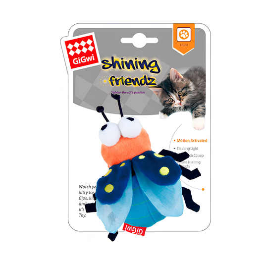Gigwi Shining Friendz Juguete Con Led Y Catnip Para Gatos Luciérnaga - Luz intermitente que despierta el instinto cazador de tu felino