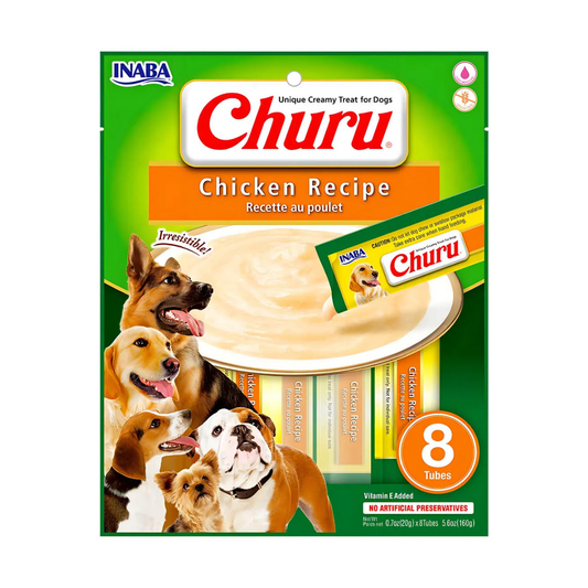 Churu Snack Cremoso de Pollo Perros Todas las edades 160 g / 8 tubitos - Fortalece el vínculo con tu perro en cada premio