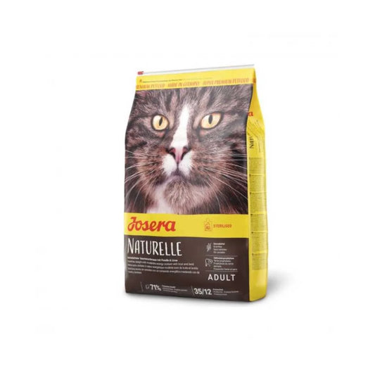 Josera Naturelle para Gatos Adultos Esterilizados o con Sobrepeso, 2kg – Receta con Lentejas y Trucha, Libre de Granos y Moderado en Grasas para Control de Peso