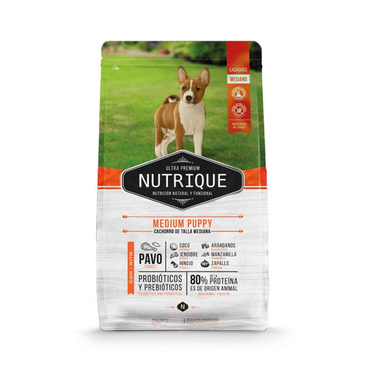 VitalCan Nutrique Puppy para Cachorros (2-12 meses) de Raza Mediana, 3kg/12kg – Desarrollo Muscular con Proteína de Pavo, Cognitivo con DHA y Digestión con Probióticos