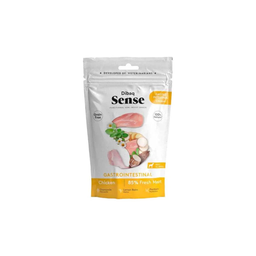 Dibaq Sense Gastrointestinal Snack Funcional de Pollo para Perros Adultos de Todas las Razas, 100g – Alimento Monoproteico que Previene Problemas Digestivos y Mejora la Digestión