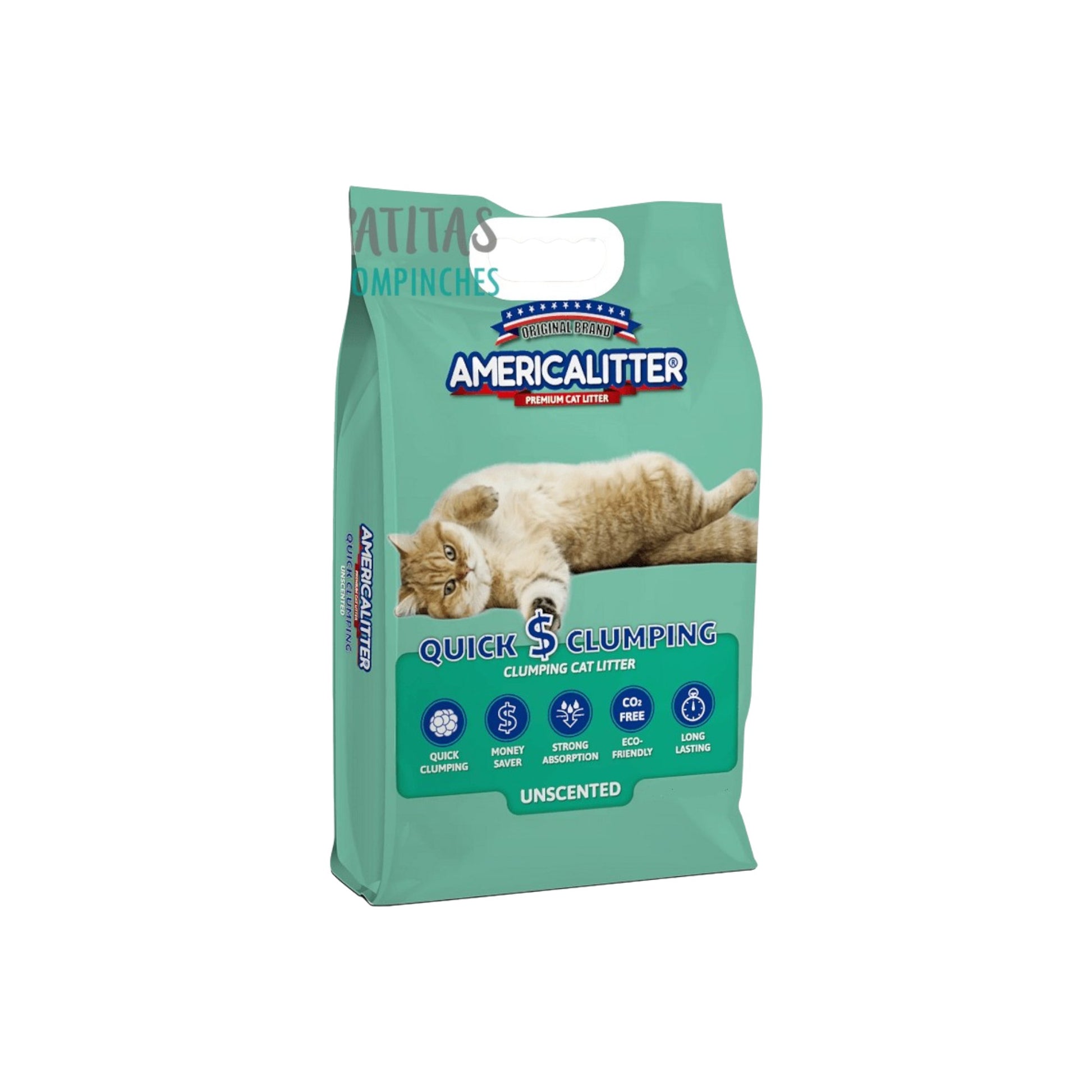 America Litter Quick Cumpling 15kg. Arena de Gato