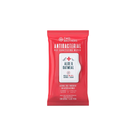 Two Brothers Toallitas Antibacteriales para Perros y Gatos, 40 Unidades