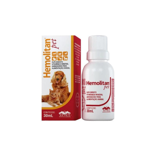 Vetnil Hemolitan Multivitamínico con Hierro para Perros y Gatos 30ml/60ml – Combate la Anemia, Estimula la Producción Sanguínea y Recuperación Nutricional